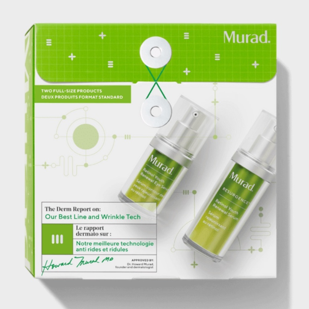 MURAD 2p Retinol Youth Renewal Face and Eye Serum Gift Set $181 Value NIB